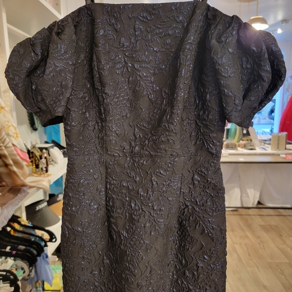 NWT AVERY G / BLOOMINGDALES Off Shoulder Metallic Embellished Midi Dress, 0 - Picture 2 of 4